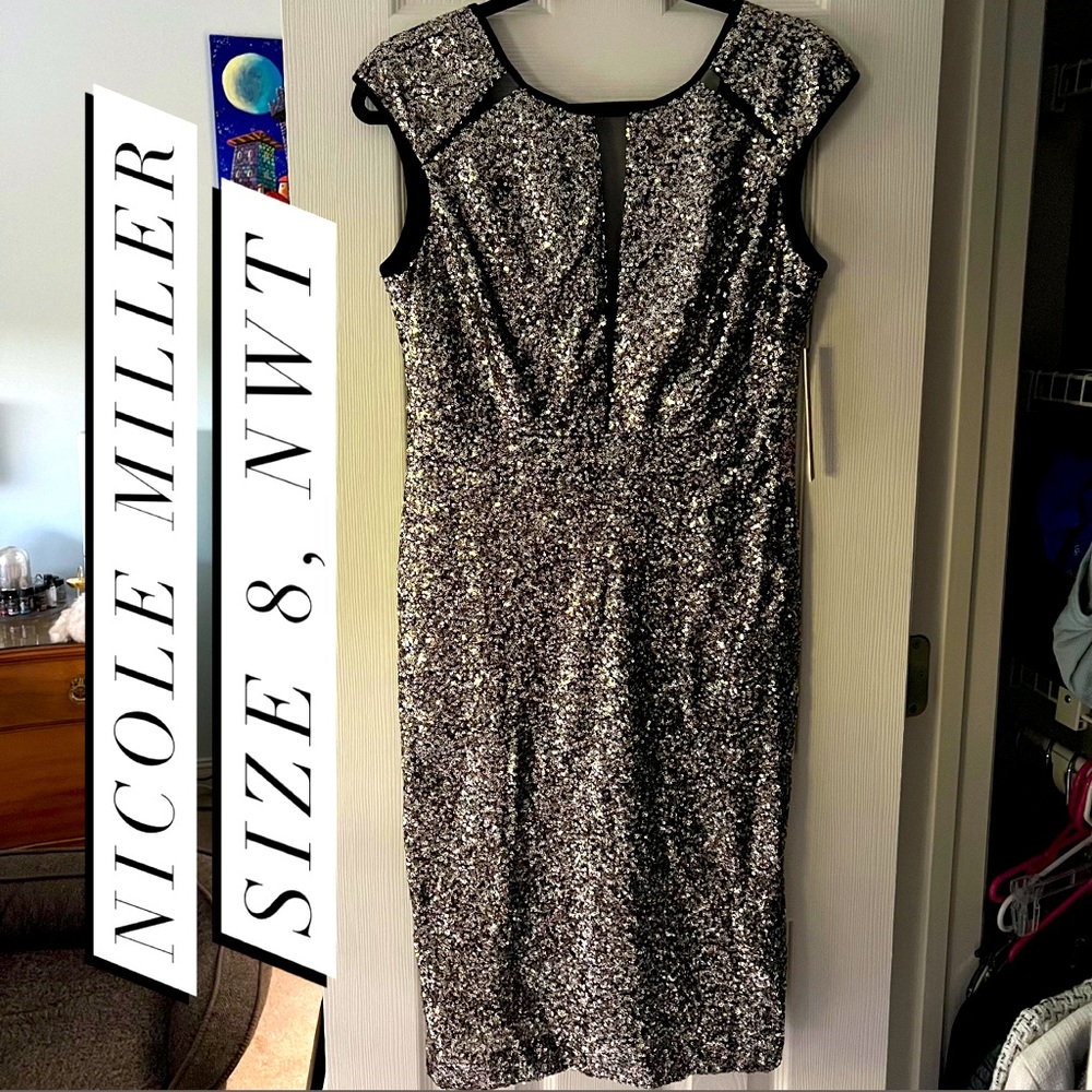 NWT Nicole Miller Sparkly Evening Dress